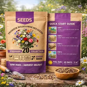 20000Pcs Mixed Flower Garden Seeds – Low-Maintenance Blooms for Rustic & Pollinator Gardens (Seeds Only)