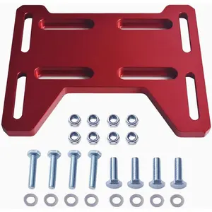 Adjustable  Mount Plate Aluminum for Mini ,Go Kart,Coleman 100, Doodlebug DB30 for Small 4 Stroke Engines  212, Tecumseh, , Tilloson 212 Red