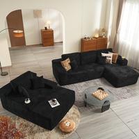 Corduroy Black Right Chaise