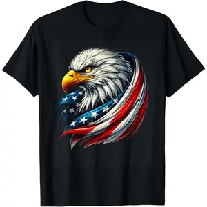 4th of July USA Flag Bald Eagle Patriotic Pride Men T-Shirt