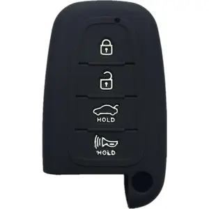 Key Fob Cover for Genesis Sonata: 4 Buttons Smart Key Fob Case Replacement Fit for Hyundai Elantra GT Veloster Santa Fe Genesis Sonata Hybrid 2011 to 2015 SY5HMFNA04 |   Black Remote Protector