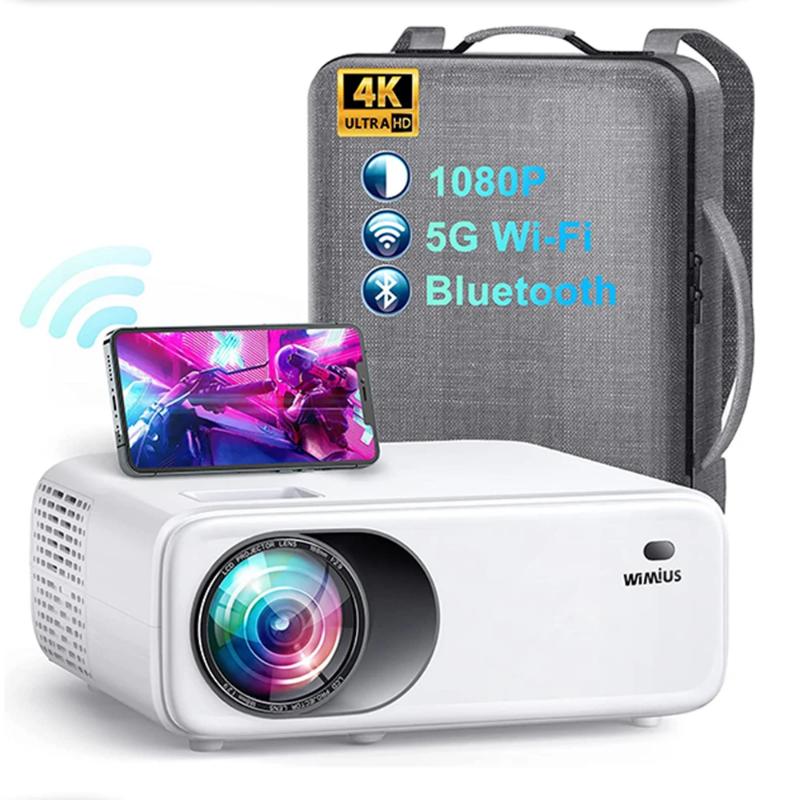 WIMIUS W6 4K Projector 750ANSI Native 1080P Portable Projector with ...