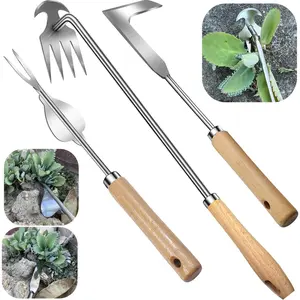 3 Pack Stainless Weeder Tool,Crack Weeder for Cracks,Pavers,Driveways,Moss Removal,Crevice Digger Tool,Uprooting Tool for Planting,