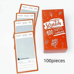 Set of 100 Creative Date Cards, Couple Game, Challenge, Trivia, Intimate Games, Scratch-Off Cards, Valentine's Day, Christmas, Halloween Gift