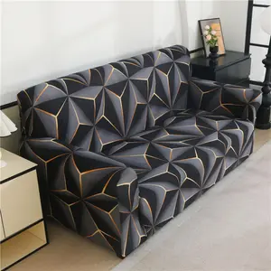 Modern Geometric Art Stretch Sofa Cover, Fashion Couch Protector, Sofa Couch Covers, Soft Comfortable Elastic Fabric, All-Season Use, Easy Installation, Hand Wash, Elastic Sofa Slipcover