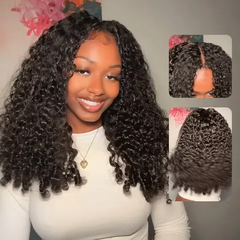 ISEE HAIR V Part Sew In Wig Burmese Curly Human Hair Glueless Wig with InvisiFit Strap Beginner Friendly Natural Density Convenient Wigs,#TikTokShopFallDealsForYou