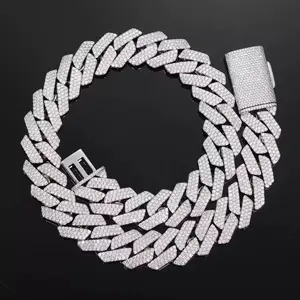 M2-9073 No Cap Monogram Cuban Link High Shine Nightlife Accessory Bling Cuban Chain Classic Streetwear Necklace for Fashionistas Complimentary shipping