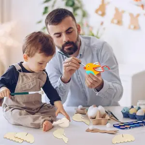 DIY handmade wooden bird Easter decoration pendant, children's teaching aid, unpainted and painted hanging fake bird for window decoration to repel real birds