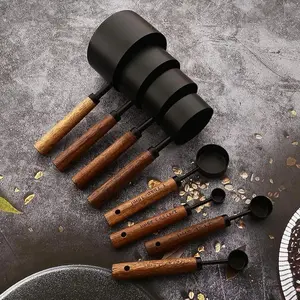 Stainless Steel Measuring Cup Set, 4/8 Counts Multifunctional Measuring Spoon with Handle, Stainless Steel Dishwasher Safe, Nesting Metal Spoons Cups for Cooking Baking Supplies, Kitchen Gadgets Essentials Tools, Kitchen Measuring Utensils