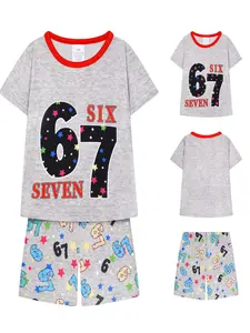 Boys' 2-Piece Short Set Digital Print Cartoon Pattern, Casual Comfortable Homewear Sleepwear, Fitted H-Type Style, Snug Fit Pajamas