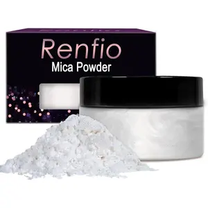 100g Mica Powder Pigment, Metallic Natural Dye Mineral Pearl Shimmer Epoxy Resin Dye for Painting Soap Making Slime Bath Bombs 3.5 Oz - Pearl White