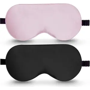 Sleep Mask, 2 Pack 100% Real Natural Pure Silk Eye Mask with Adjustable Strap for Sleeping,  Eye Sleep Shade Cover, Blocks Light Reduces Puffy Eyes Gifts