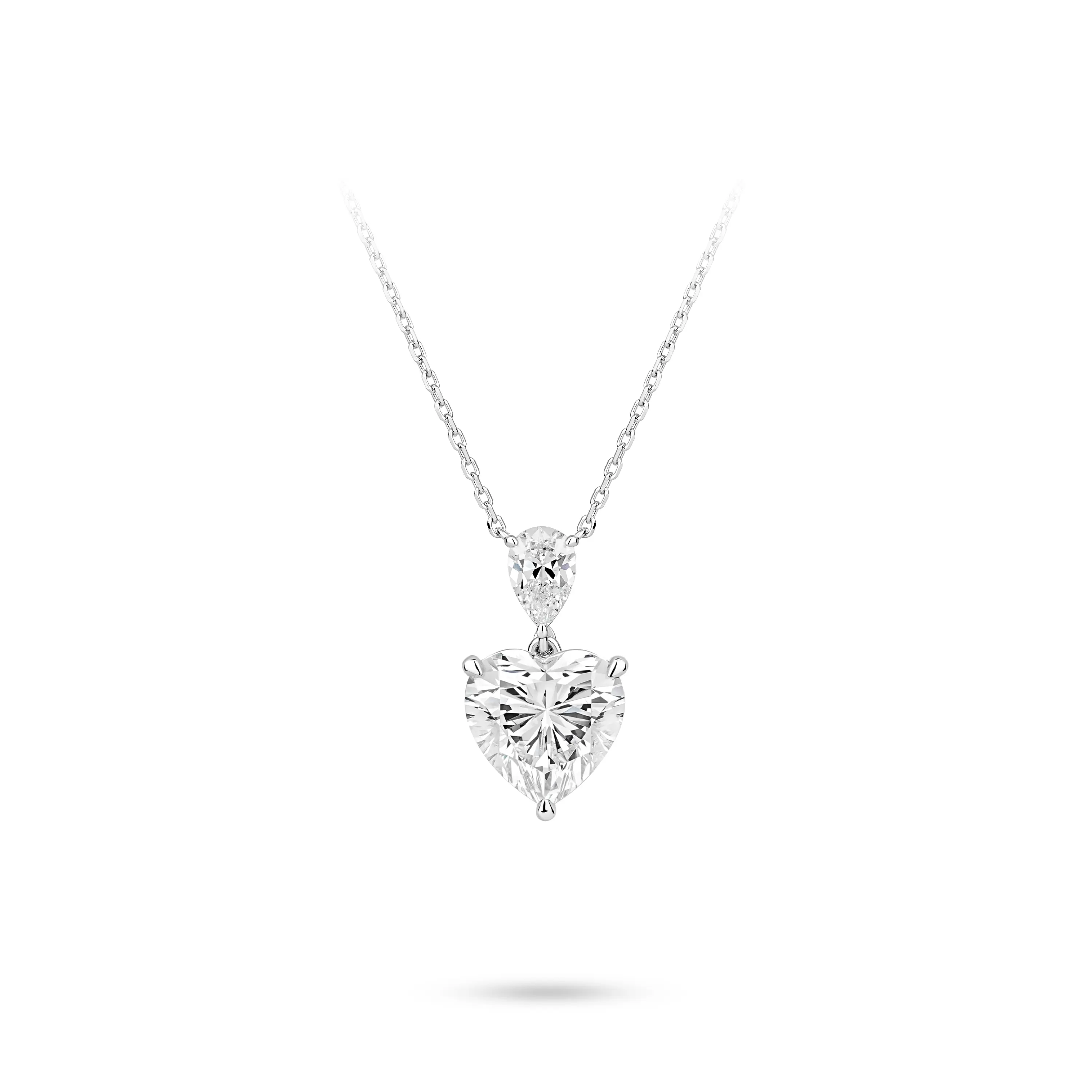 VAMERAY #4913 10 Carat Heart Cut Prong-Set Pendant Necklace