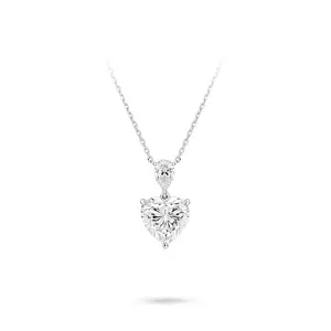 VAMERAY #4913 10 Carat Heart Cut Prong-Set Pendant Necklace