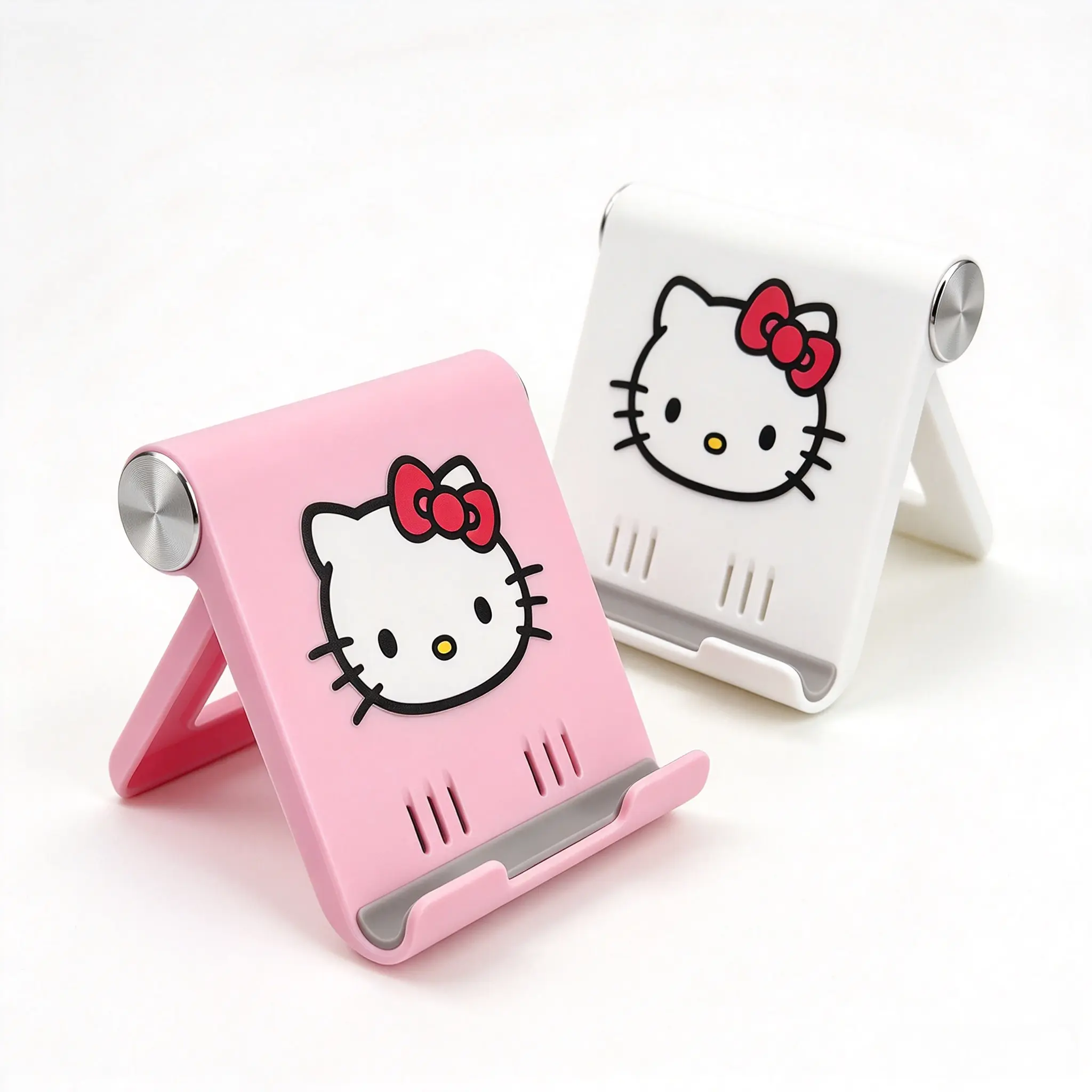 Hello Kitty Adjustable Phone Stand, Cute Pink Cartoon Desktop Phone Holder, Foldable Tablet Stand for Desk, Kawaii Phone Cradle for Girls