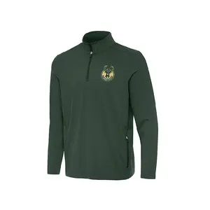 Antigua Global Logo Perilous Milwaukee Bucks 1/4 Zip Pullover