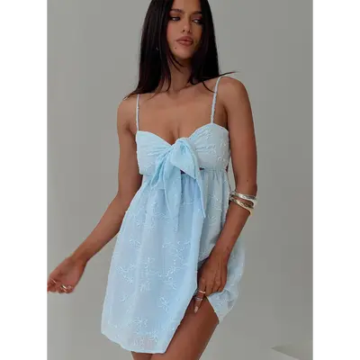 granno mini dress light blue Princess Polly White dress