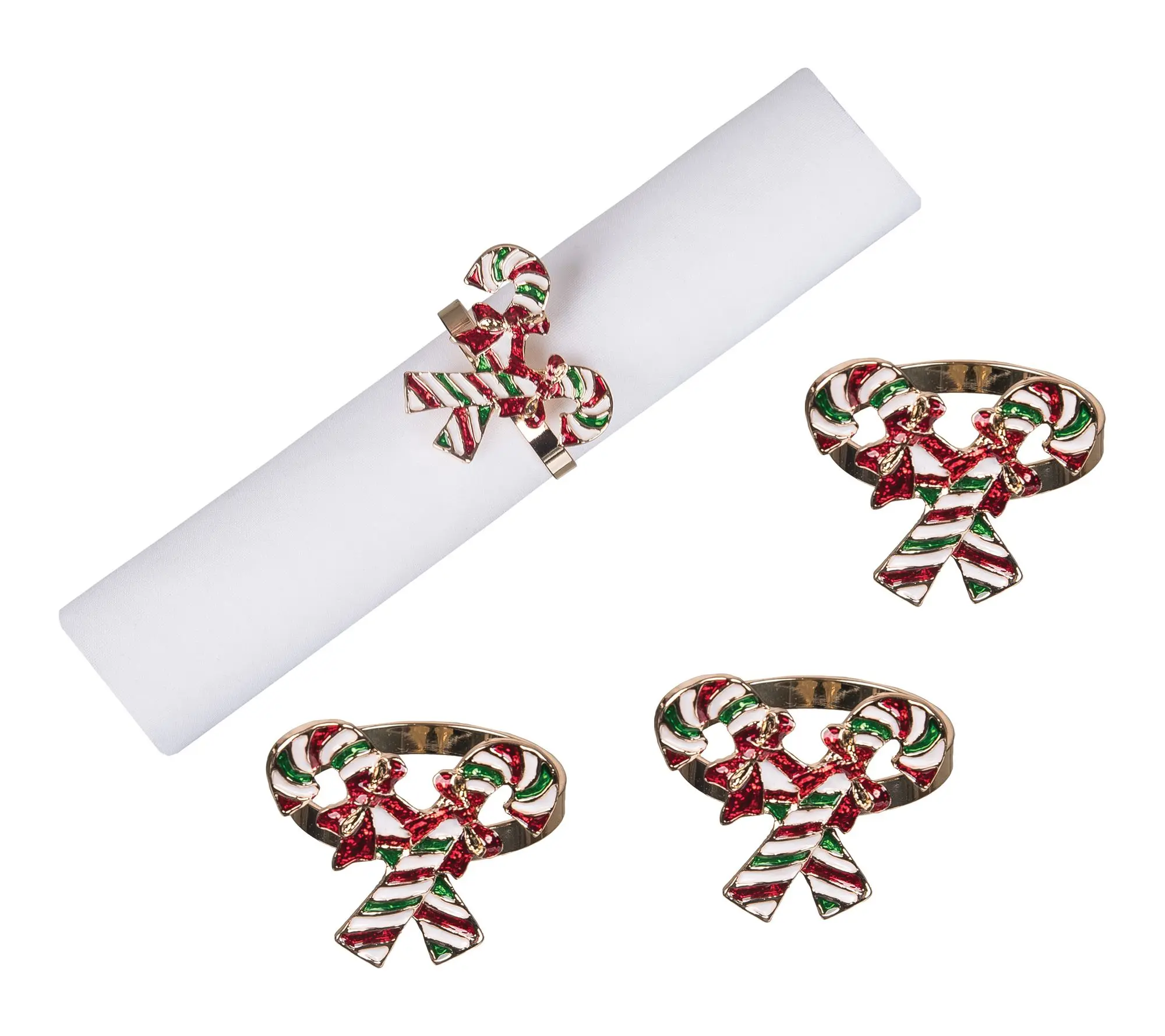 Candy Cane Napkin Rings Set of 4 by Valerie