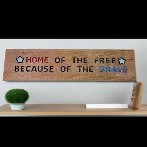 Hand Carved Sign - Land of the free
