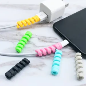 12-Pack Spiral Silicone Cable Protector Sleeves, Multicolor Cord Organizer for Phone Charging Cables, Durable and Flexible Protection