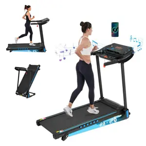 Incline Walking Pad Treadmill for Home, Upgraded Home Portable, 3.0 HP Treadmills For Home 350 lbs Weight Capacity Hydraulic System Auto-Folding Treadmill with Type C & USB Charge Station , 10MPH, Bluetooth Speaker