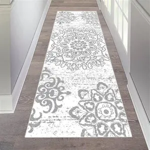 Vintage Floral Pattern Carpet, 1 Count  Bohemian  Non-slip Washable Large Rug, Practical Decorative Mat for Home Living Room Bedroom Corridor Entrance Bathroom, Bedroom Carpet, Home Decor, Bohemian Style Rugs, Decorative Area Rug