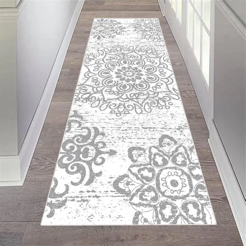 Vintage Floral Pattern Carpet, 1 Count Bohemian Non-slip Washable Large Rug, Practical Decorative Mat for Home Living Room Bedroom Corridor Entrance
