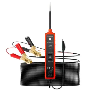 Power Circuit Probe Tester 6V-24V DC Test Light Automotive Circuit Tester 12V Auto Electrical Tester 12  Component Activation, Polarity Identify, with LED Light, 13FT , Overload Protection