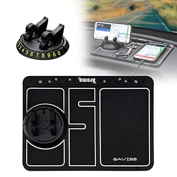Plastic Car Clips Anti-Slip Mat Mount for Car Interior Dashboard - Innovative Clip-Style Design, Retractable Parking Plate, 360° Rotation Air Freshener, Space Organizer, Simple Installation, Snug Fit
