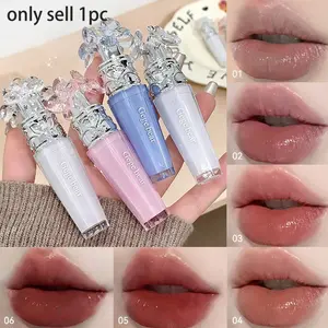 Gegebear Ice Crystal Lip Balm, Lightweight Misty Finish, Soft Texture, High Pigmentation, Long-Lasting Matte, Affordable Natural Lipstick