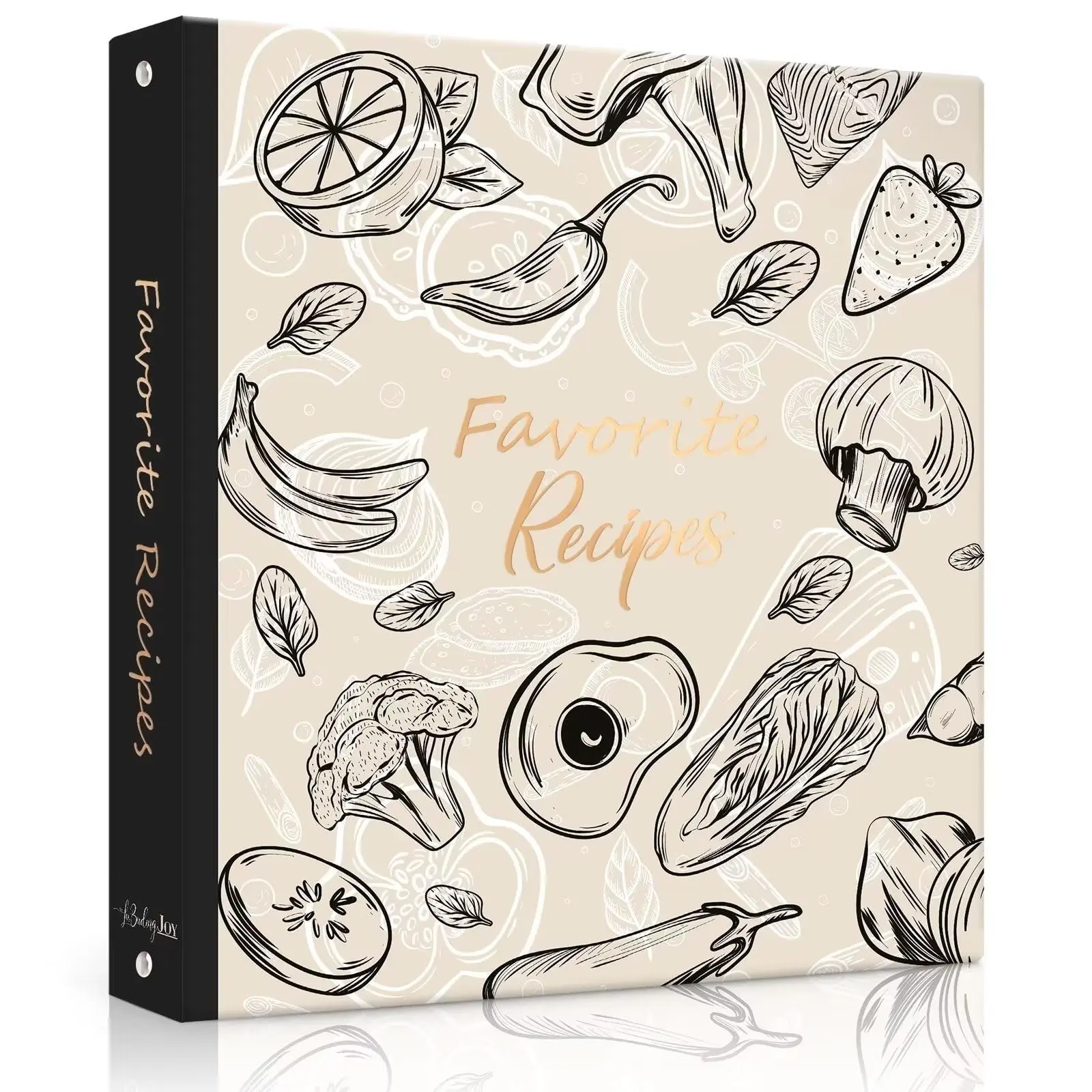 Recipe Binder 8.5x11 3 Ring  Book To Write In Your Own Recipes Family Full Page With Plastic Sleeves For Christmas Gifts (oyster White)