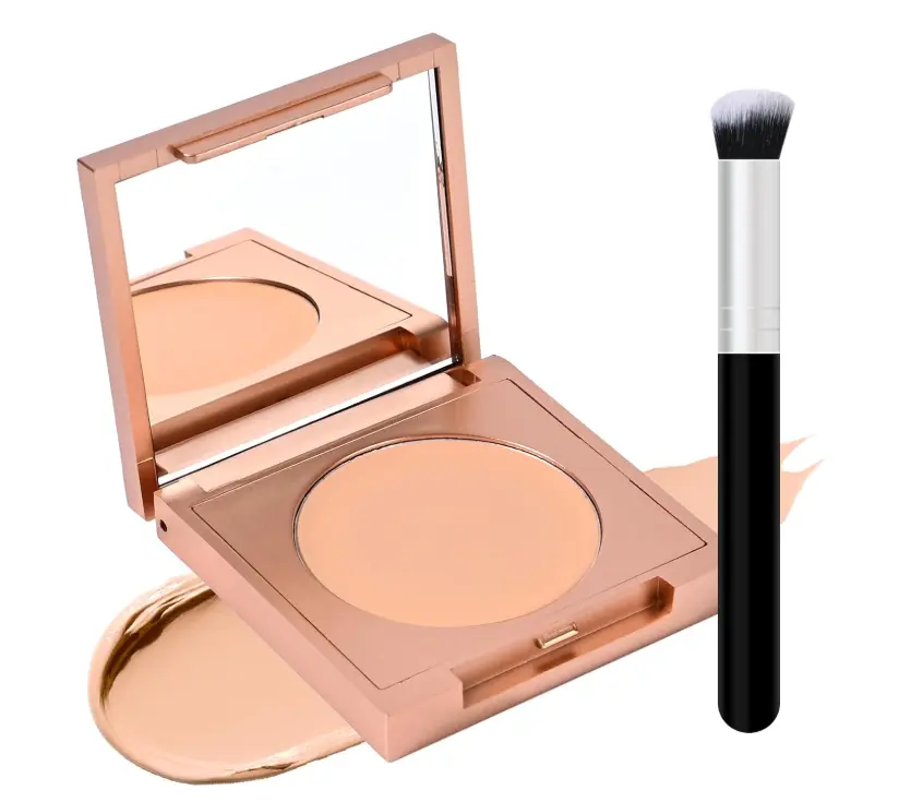 Under Eye Brightener with Brush, Colored Clay CC Undereye Corrector for Dark Circles