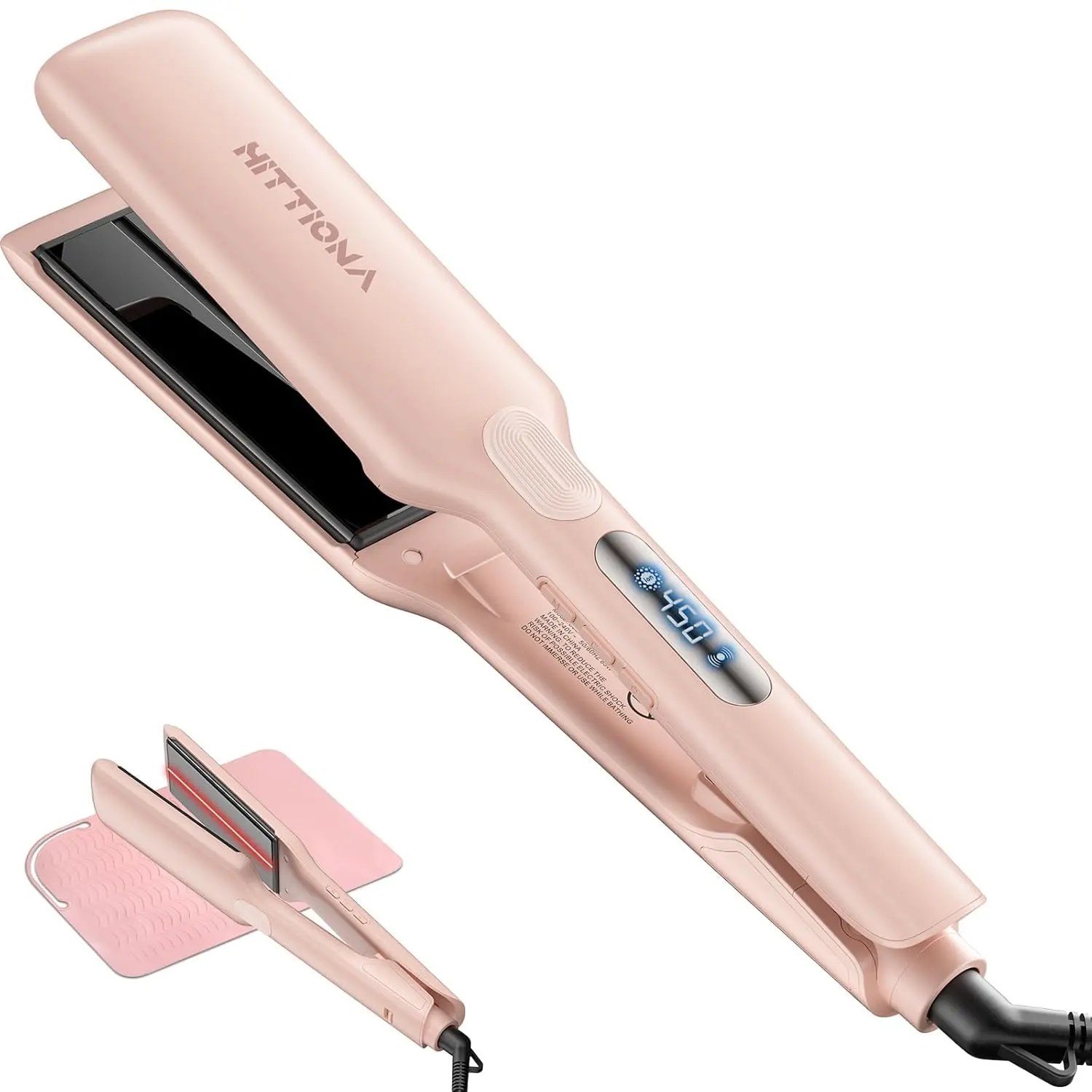 Summerwins Ceramic Infrared Ionic Straightening Iron - 1.75-inch Wide Ceramic Plates, 5s Fast Heat-Up, 20 Seconds Ready, Vibration Tech, LCD Temp Control, 100–240V Dual Voltage, Anti-Frizz Flat Iron for All Hair Types