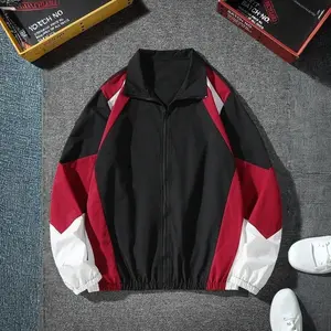 ( Five-star review)Men Rave Color Block Jacket Without Tee, Going Out Long Sleeve Color Block Lightweight Jacket, For Friends, Husband, Boyfriend Gifts Casual Coats Stylish Menswear