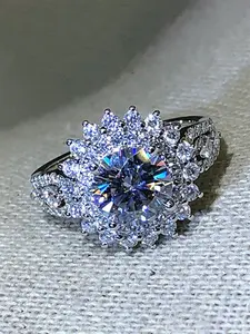 1 PC Glamorous Cubic Zirconia Ring For Women For Valentine's Day Gift Wedding Engagement Anniversary Party Jewelry Elegant Engagement Ring