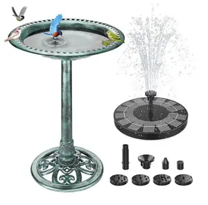 AISITIN Outdoor Garden Bird Bath Fountain,With a Solar Fountain,Weather Resistant Polyresin,For Outdoor Use in Settings Gardens,Patios,and Ponds