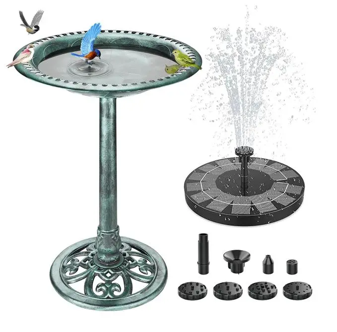 AISITIN Outdoor Garden Bird Bath Fountain,With a Solar Fountain,Weather Resistant Polyresin,For Outdoor Use in Settings Gardens,Patios,and Ponds