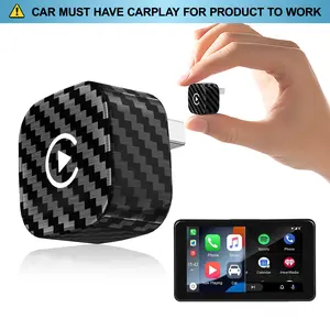 Yurnlv X 2026 New Mini Wireless CarPlay Adapter for iPhone/Android, 2-in-1 for Apple CarPlay and Android Auto,converts wired connection to wireless, Plug & Play, stable, lag-free operation, hands-free kit (carbon fiber).
