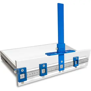 Cabinet Hardware Jig Tool Wood Drilling Dowelling Guide Power Drilling Punch Locator for Handles Knobs on Doors and Drawer Blue Plastic