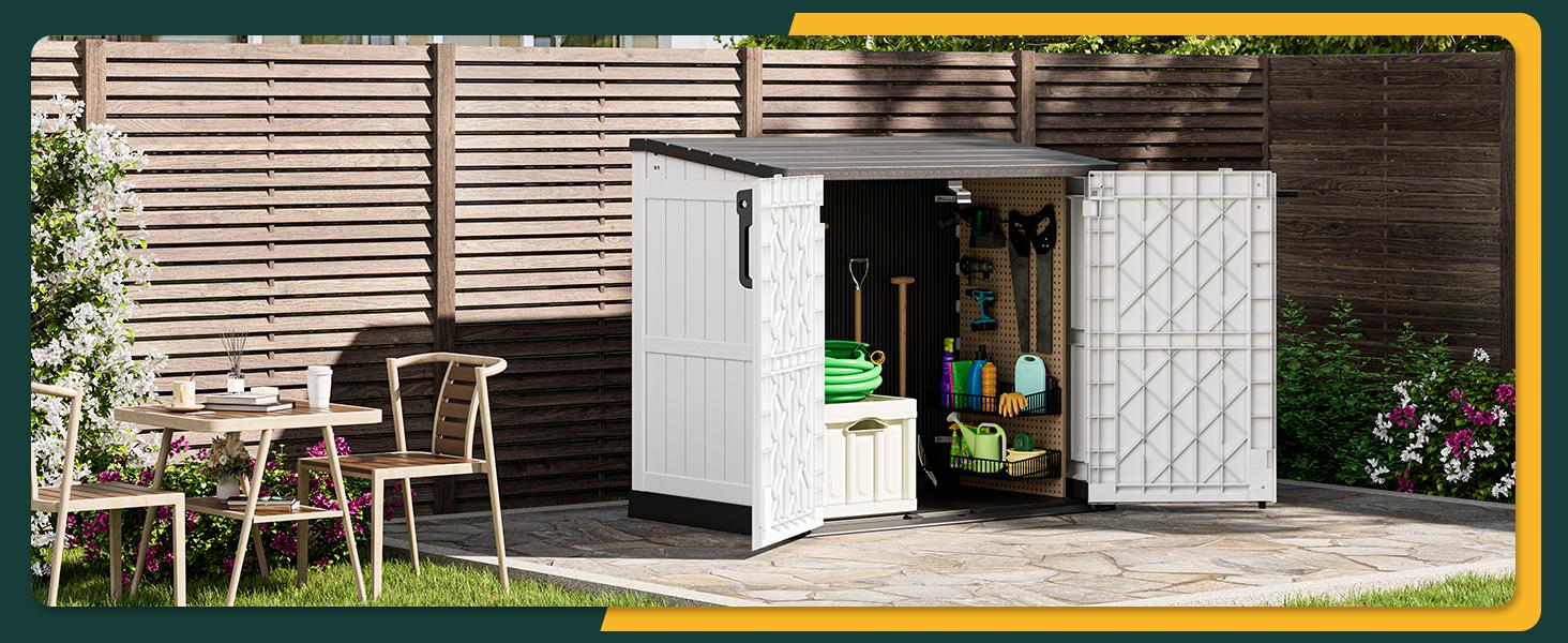 LHBCRAFT outdoor Resin Horizontal Storage Shed Multifunctional Use, Easy to Install, Large Storage , WeatherResisfant , springtokEasy Clean , Lockable Door outdoor Resin Horizontal Storage Shed,Christmas gift LHBCRAFT outdoor Resin Horizontal Storage Shed Multifunctional Use, Easy to Install, Large Storage , WeatherResisfant , springtokEasy Clean , Lockable Door outdoor Resin Horizontal Storage Shed,Christmas gift