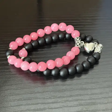 Magnetic Matching Heart Bracelet Set for Couples - 2 Pcs BFF & Valentine's Day Gifts for Men & Women - Stylish & Versatile Jewelry