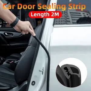 Universal 2m Car Door Edge Seal Strip Car Door Protector Rubber B-Pillar Waterproof Dustproof Weatherstrip Car Soundproof Auto Sealant Strip Fits