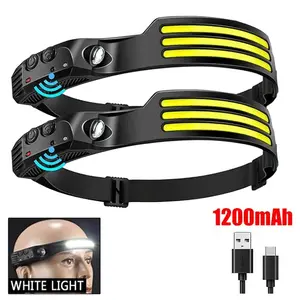 2026 LED Headlamp Induction Head Lamp Built-in Battery USB Rechargeable Head Flashlight Outdoor Camping Fishing Sensor Headlight