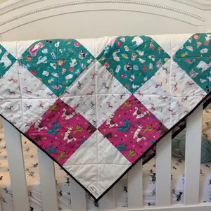 Handmade Whimsical Llama Unicorn Patchwork Baby Quilt