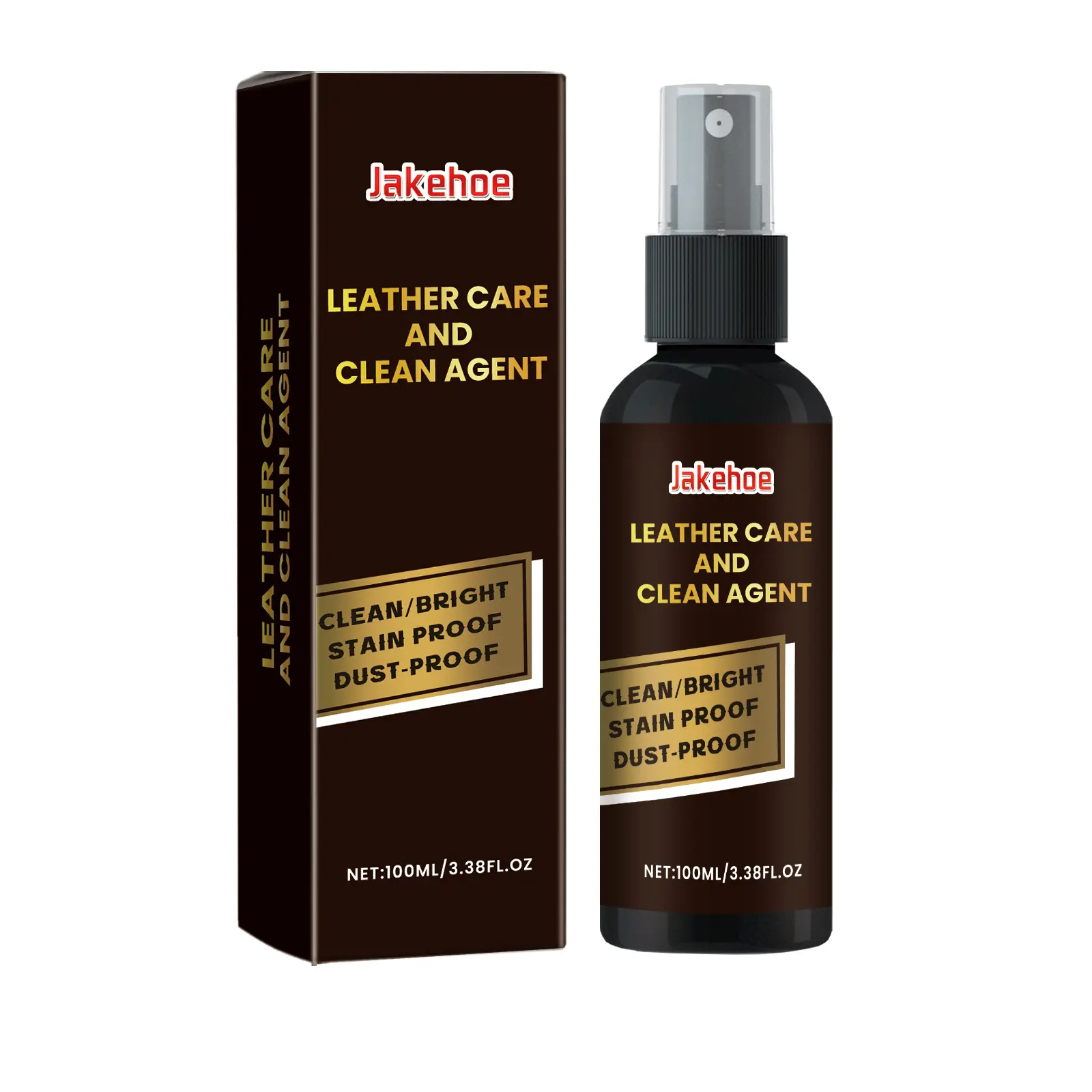 Jakehoe Leather Cleaner Spray - Stain Removal Detergent with Metal Ion Binding, Lauryl Polyether-7, Sodium Lauryl Polyether Sulfate for Jacket, Sofa Maintenance & Refurbishment (Spray Apply Home Care Solution)
