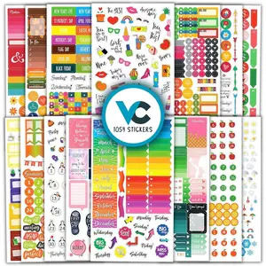 Creative Planner Stickers - 1054 Pieces, 15 Sheets, Decorative & Productivity-Boosting Colorful Stickers for Journals, Calendars, Scrapbooking, Time Management, & DIY Planner Decoration