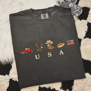 Comfort Colors USA Icons Shirt, American Flag T-shirt, 4th Of July Graphic Tee, USA 250th Anniversary Shirt, Country Clothing, Western Outfits, Independence Day Shirt