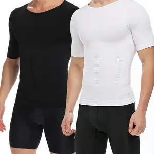 1/2/3 Pack Menswear Shapewear Body Shaper Compression Undershirts Lightweight Breathable Comfy Workout Tank Tops Stretchy Vest Athletic Sports Shirt Bodybuilding Fitness Tee Fabric Elastic Tshirts