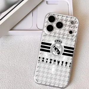 Famous Club R-Real M-Madrid Phone Case For iPhone 17-11 Pro Max Plus, Strong Magnetic Clear Case with Anti-Yellow, MagSafe Compatible Slim Lightweight, Precision Camera Protection Shockproof Scratch-Resistant Cover, Gift Men Women