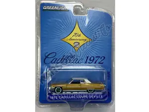 CHASE 1972 Cadillac Coupe DeVille - 70 Years (Anniversary Collection Series 14) Diecast 1:64 Scale Model Car - Greenlight 28100A